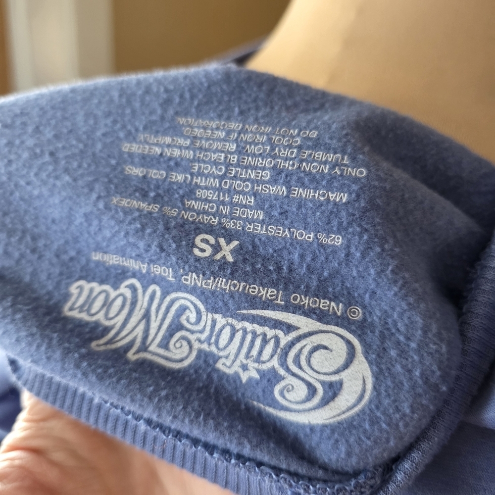 Sailor Moon Blue Crew Neck Sweatshirt - Size XS - Picture 5 of 6